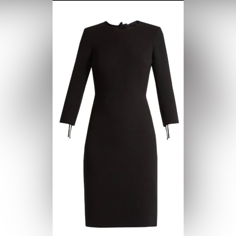 NWT MaxMara Lampone Black Cocktail Midi Dress US10/44IT Cut Out Detail
